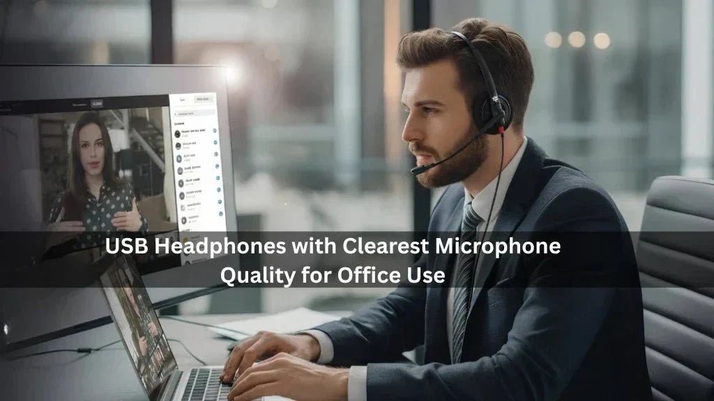 USB Headphones with Clearest Microphone Quality for Office Use - Metaind