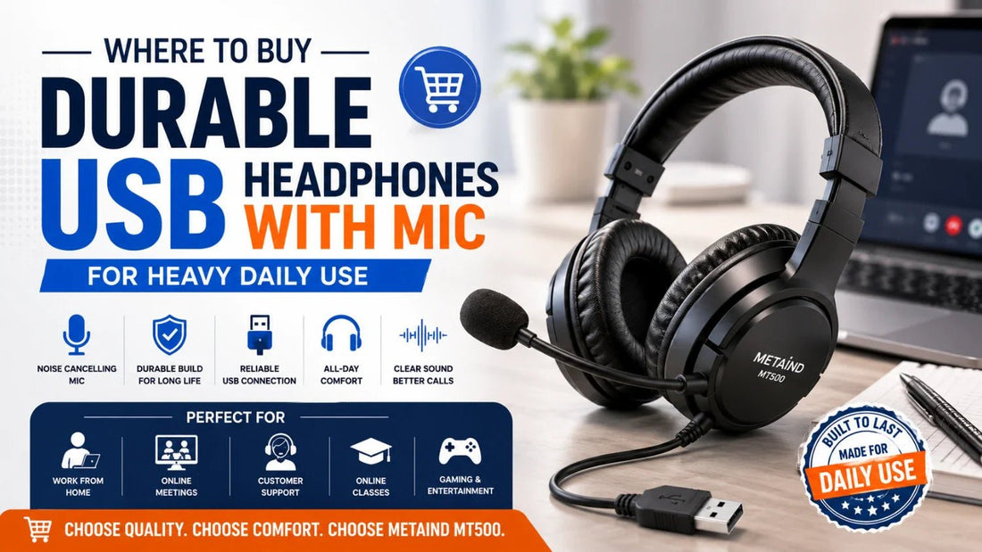 Where to Buy Durable USB Headphones With Mic for Heavy Daily Use - Metaind