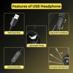 Metaind USB Headset with Mic, Model: Meta_MT30 (Black)(HSN:85183020) - Metaind