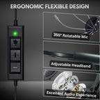 usb headphones ergonomic flixible design