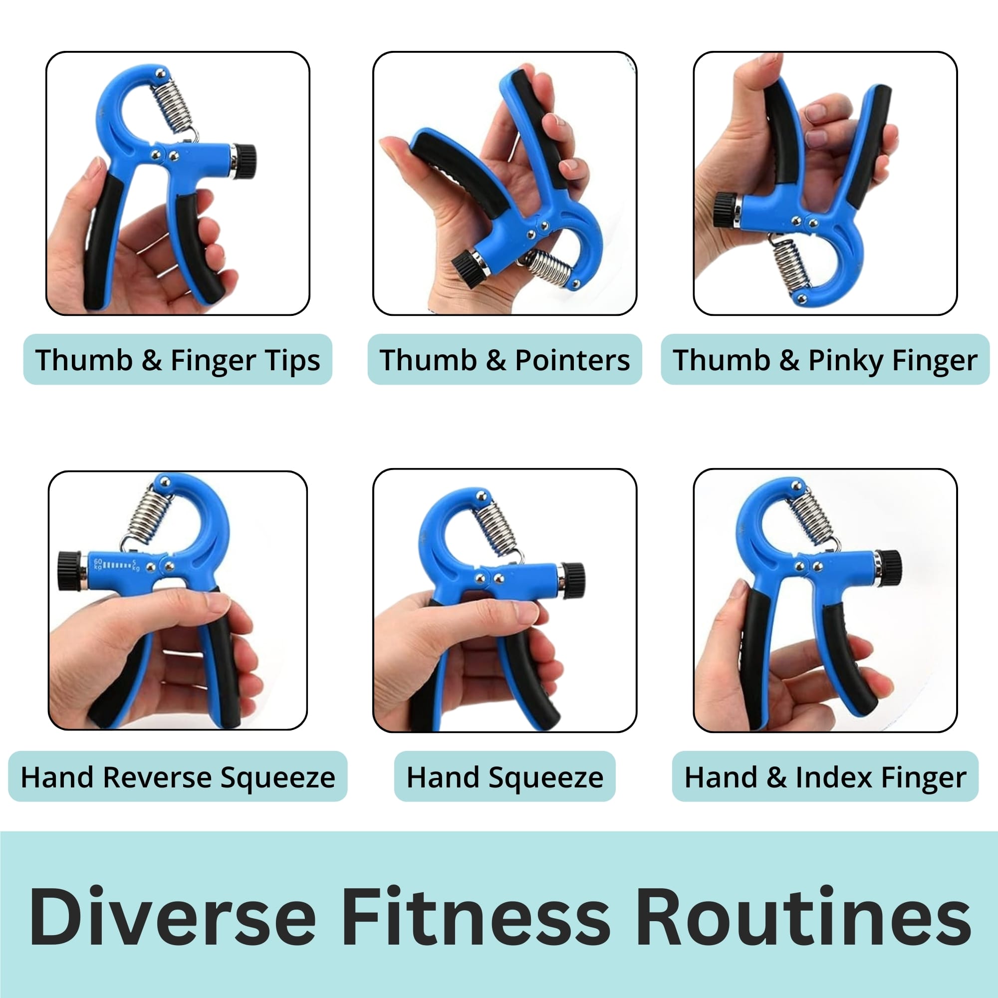 Metaind Adjustable Hand Gripper ,Model: META_HG60_Blue (HSN:95069990) image 4