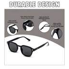 Shelleyo Unisex Wayfarer Sunglasses, Model: SLM6023C5 (Black)(HSN:90041000)
