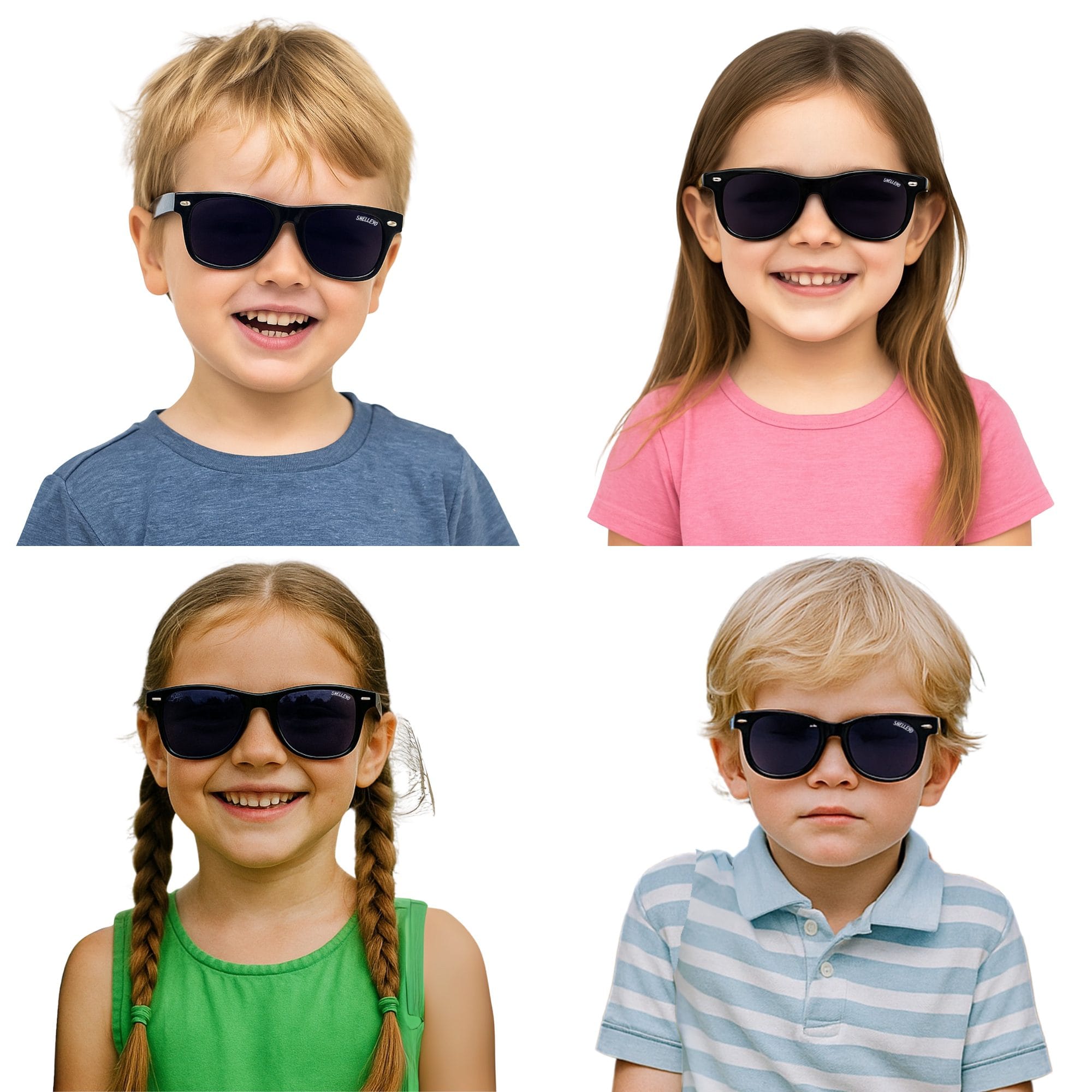 Shelleyo Unisex Kid's Wayfarer Sunglasses, Model: SLMK1022C1 (Black)(HSN:90041000) image 4