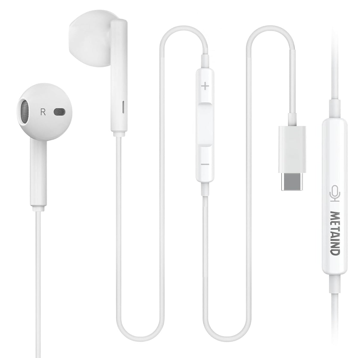 Metaind Wired USB Type-C Earphones for Android, Laptop & Tablet With Mic, Model: Meta_CT100 Pro (HSN:85183020) - Metaind