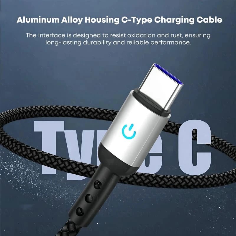 Metaind Unbreakable 3A Fast Charging Braided Type-C Cable Model: Meta_CR10 (HSN: 85447010) - Metaind