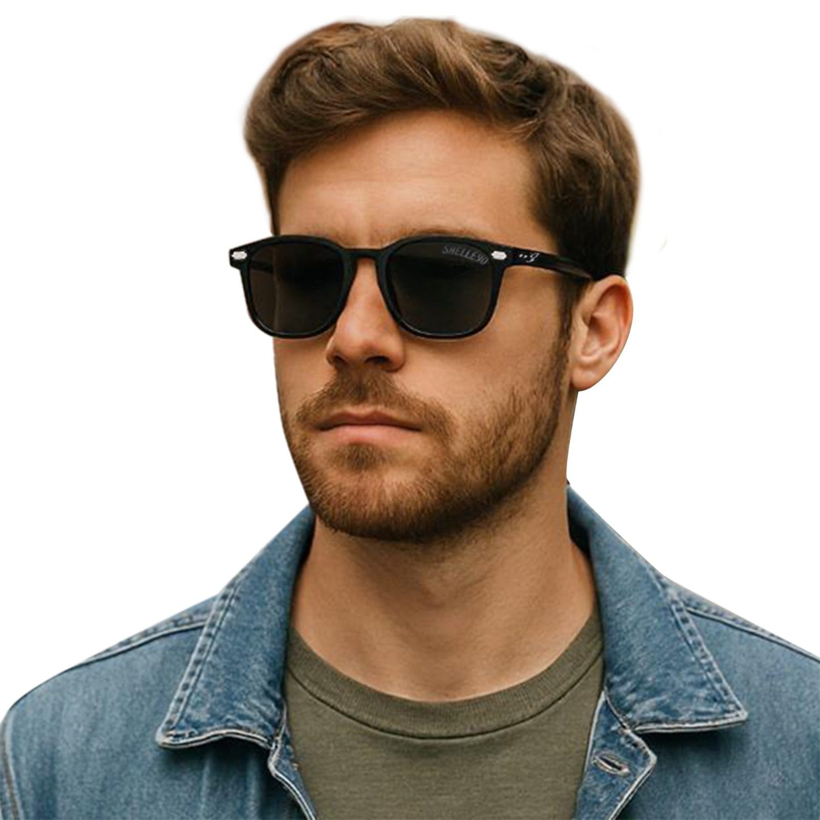 Shelleyo Unisex Wayfarer Sunglasses, Model: SLM6023C5 (Black)(HSN:90041000)