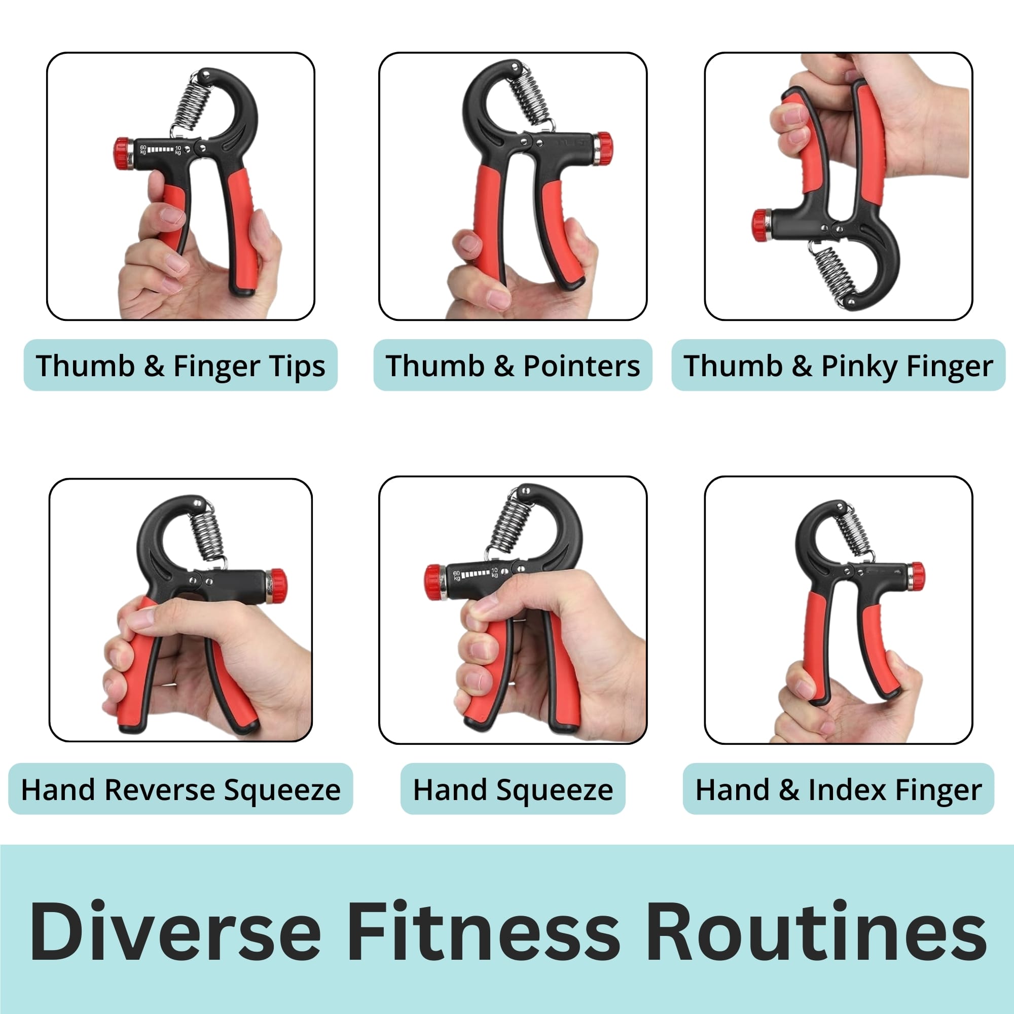 Metaind Adjustable Hand Gripper ,Model: META_HG60_Orange (HSN:95069990) image 4