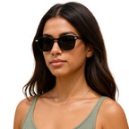 Shelleyo Unisex Wayfarer Sunglasses, Model: SLM6023C5 (Black)(HSN:90041000)