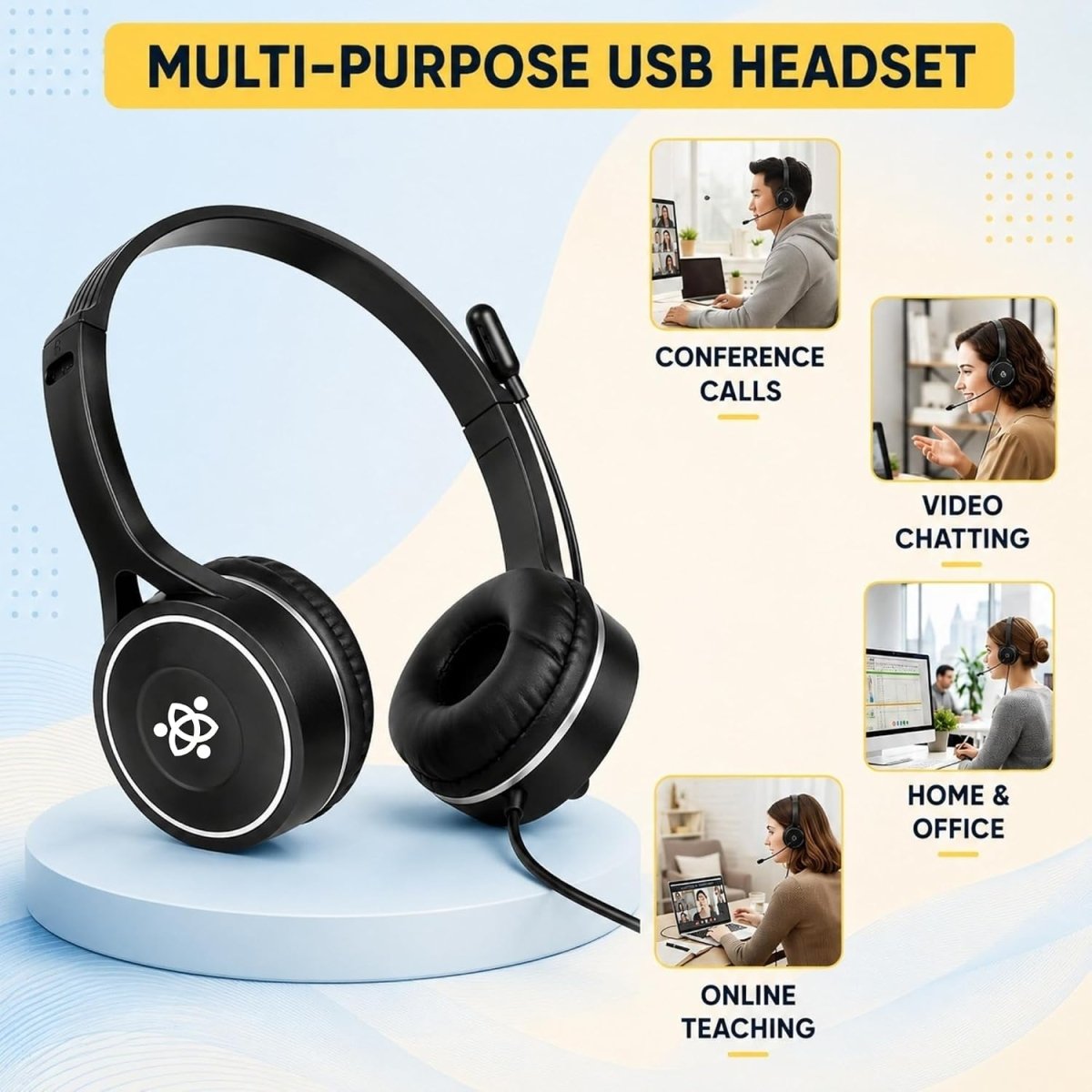 Metaind USB Headset with Mic, Model: Meta_MT30 (Black)(HSN:85183020) - Metaind