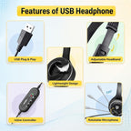 Metaind USB Headset with Mic, Model: Meta_MT30 (Black)(HSN:85183020) - Metaind
