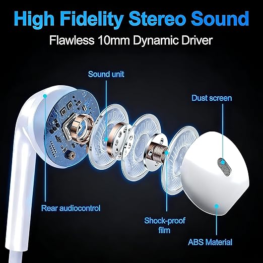 Metaind Wired USB Type-C Earphones for Android, Laptop & Tablet With Mic, Model: Meta_CT100 Pro (HSN:85183020) image 1