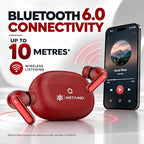 Metaind Podes TWS Earbuds with Mic, Model: 110 (Hibiscus Red)(HSN:85183000) - Metaind