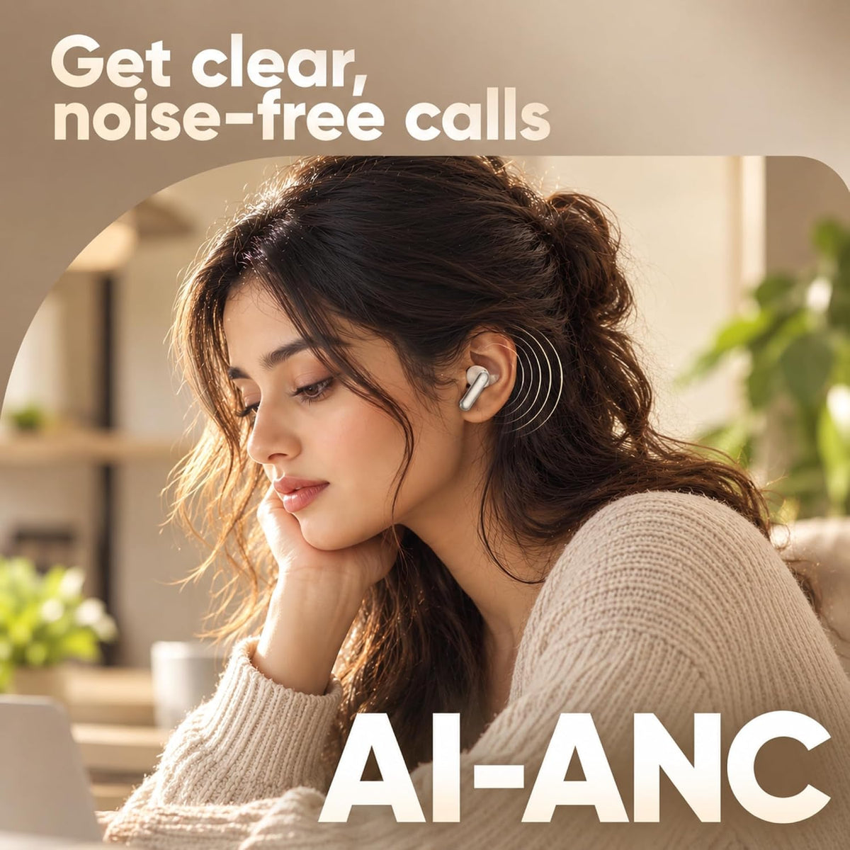 Metaind Podes TWS Earbuds with Mic, Model: 110 (Linen Beige)(HSN:85183000)