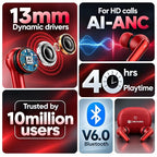 Metaind Podes TWS Earbuds with Mic, Model: 110 (Hibiscus Red)(HSN:85183000) - Metaind