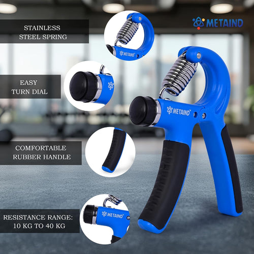 Metaind Adjustable Hand Gripper ,Model: META_HG60_Blue (HSN:95069990)