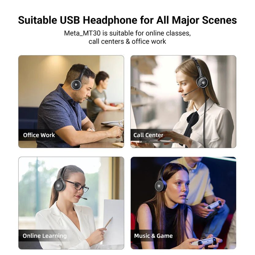 Metaind MT30 USB headset for online classes 