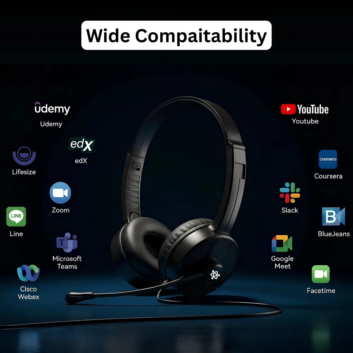 Metaind Mt50 USB Headset wide compaitability