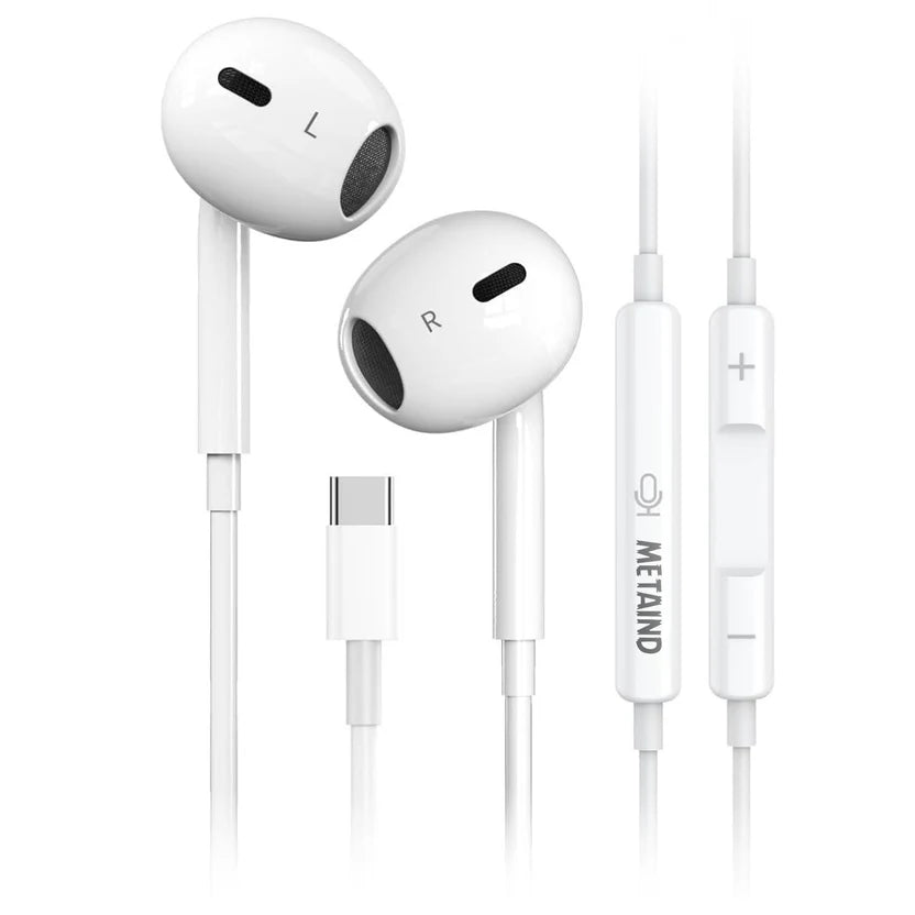 Metaind Wired USB Type-C Earphones for Android, Laptop & Tablet With Mic, 
