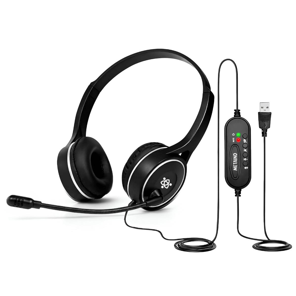 Metaind USB Headset with Mic, Model: Meta_MT30 (Black)(HSN:85183020) - Metaind