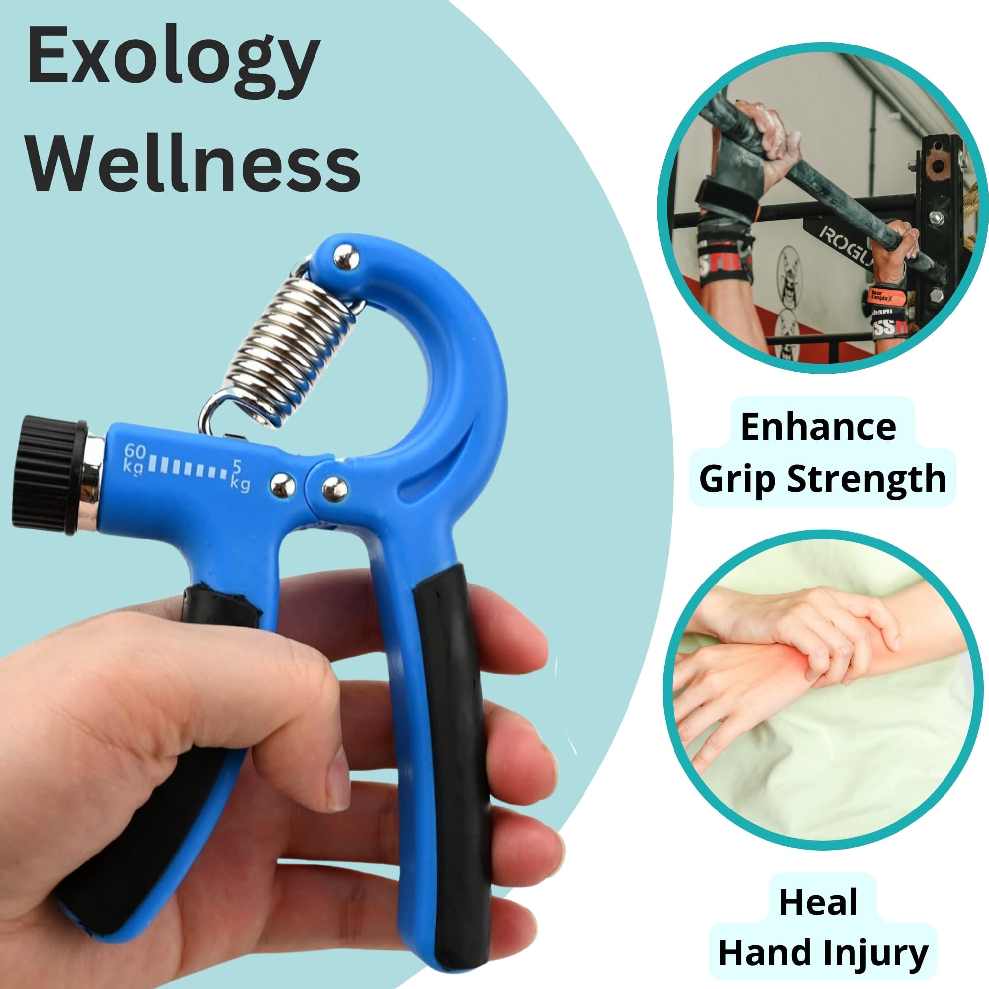 Metaind Adjustable Hand Gripper ,Model: META_HG60_Blue (HSN:95069990) image 3