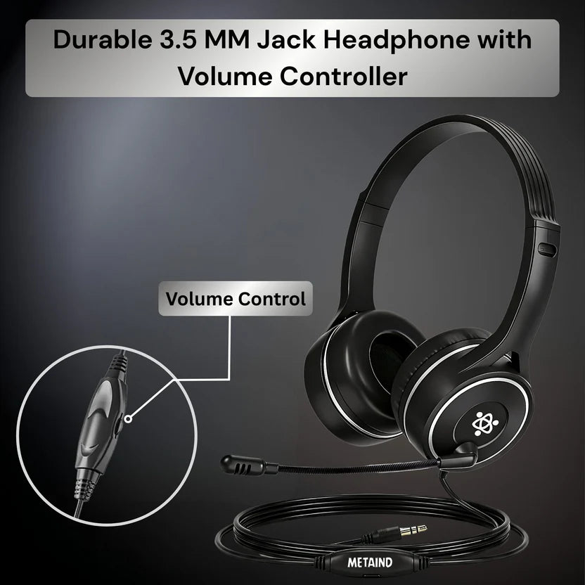 durable 3.5mm headphone with volume control