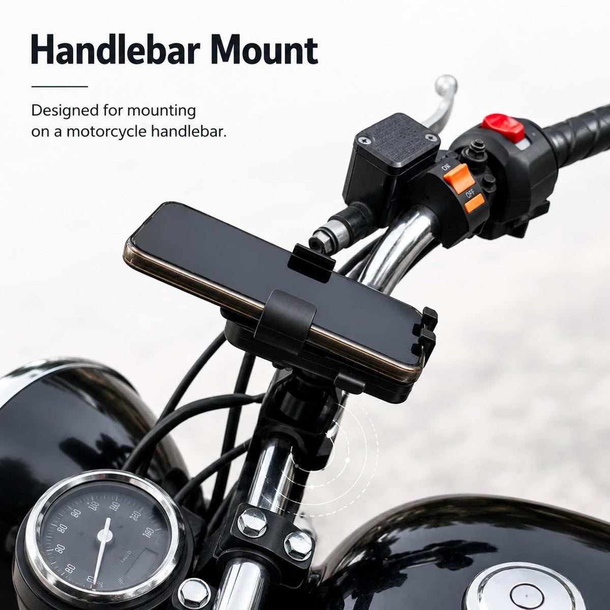 Metaind Bike Phone Holder, Model: Meta_MH05 (Black)