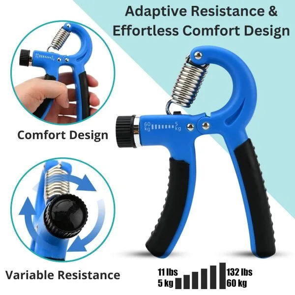 Metaind Adjustable Hand Gripper ,Model: META_HG60_Blue (HSN:95069990) - Image 2
