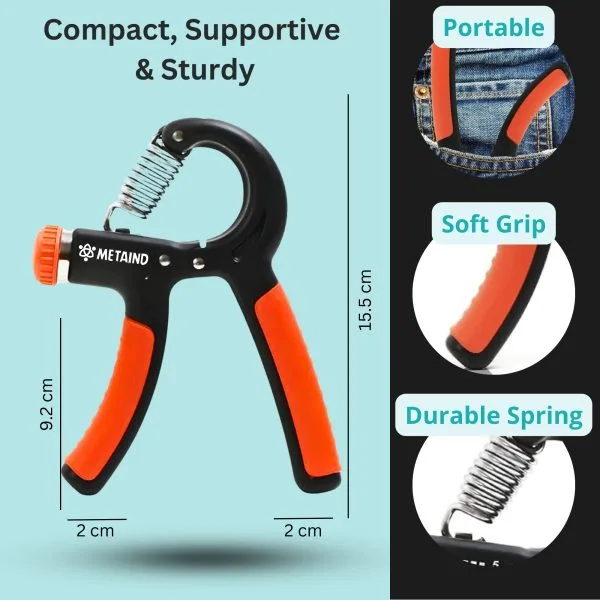 Metaind Adjustable Hand Gripper ,Model: META_HG60_Orange (HSN:95069990) - Image 3