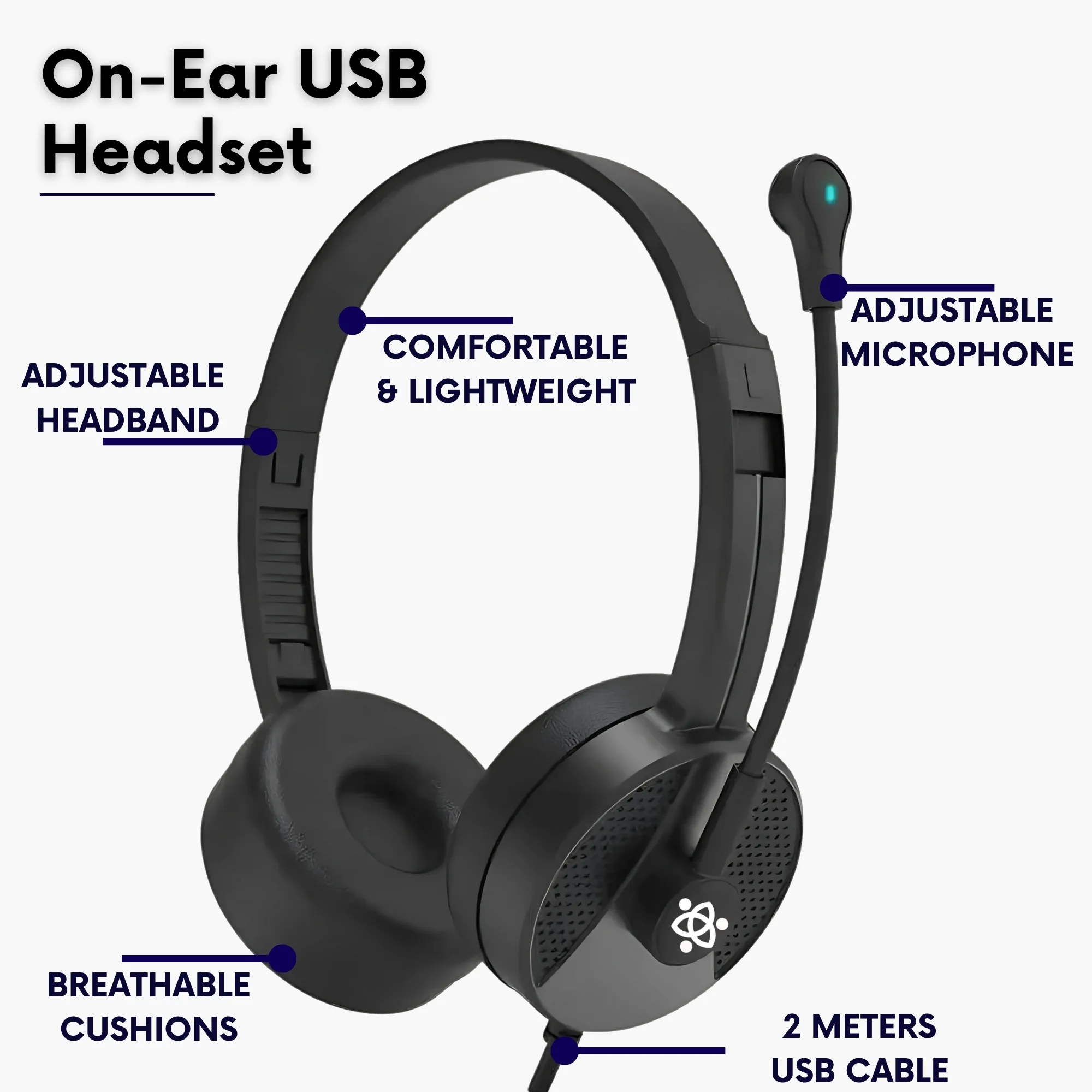Comfortable MT50 USB Headphones with Adjustable Headband
