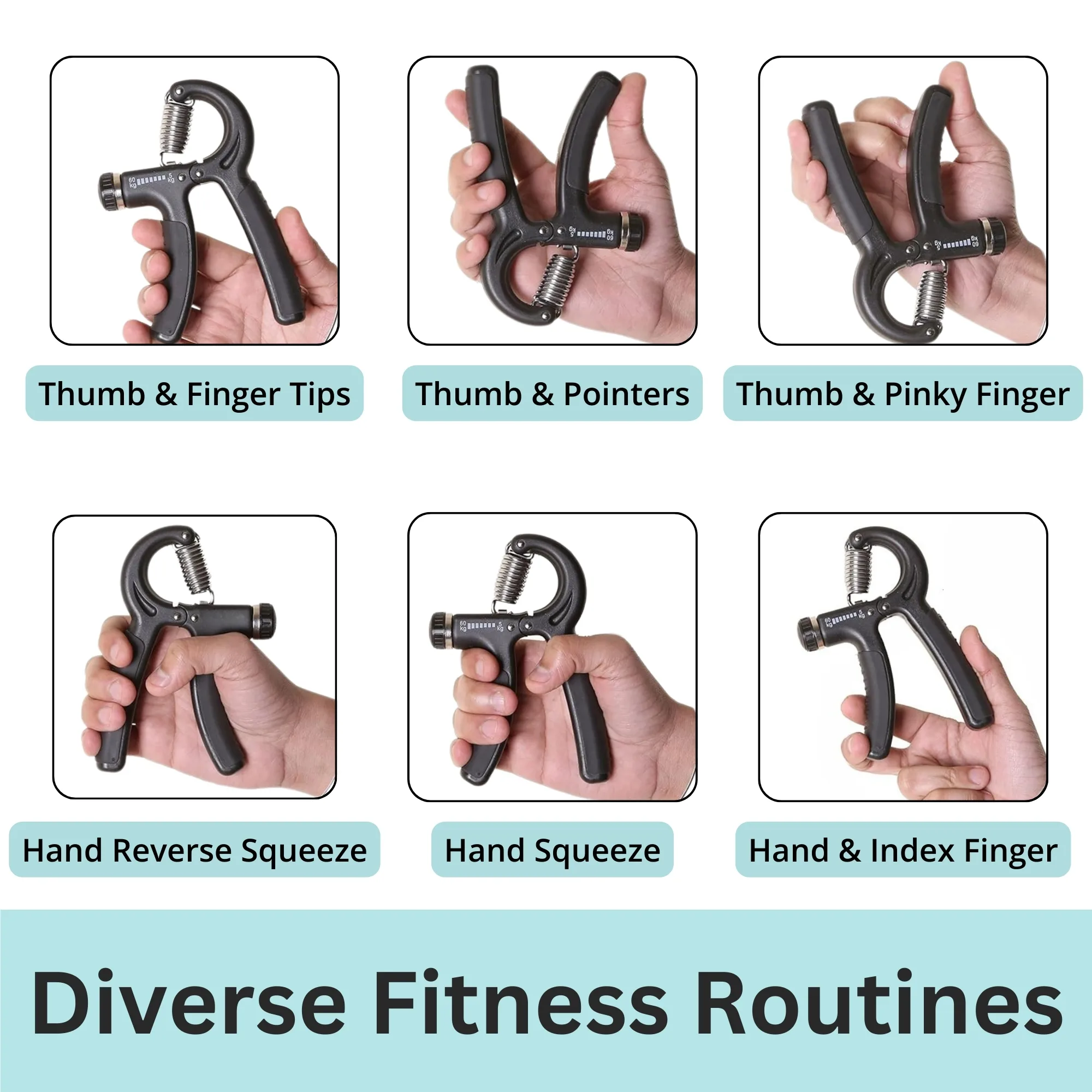 Metaind Adjustable Hand Gripper ,Model: META_HG60_Black (HSN:95069990) - Image 5