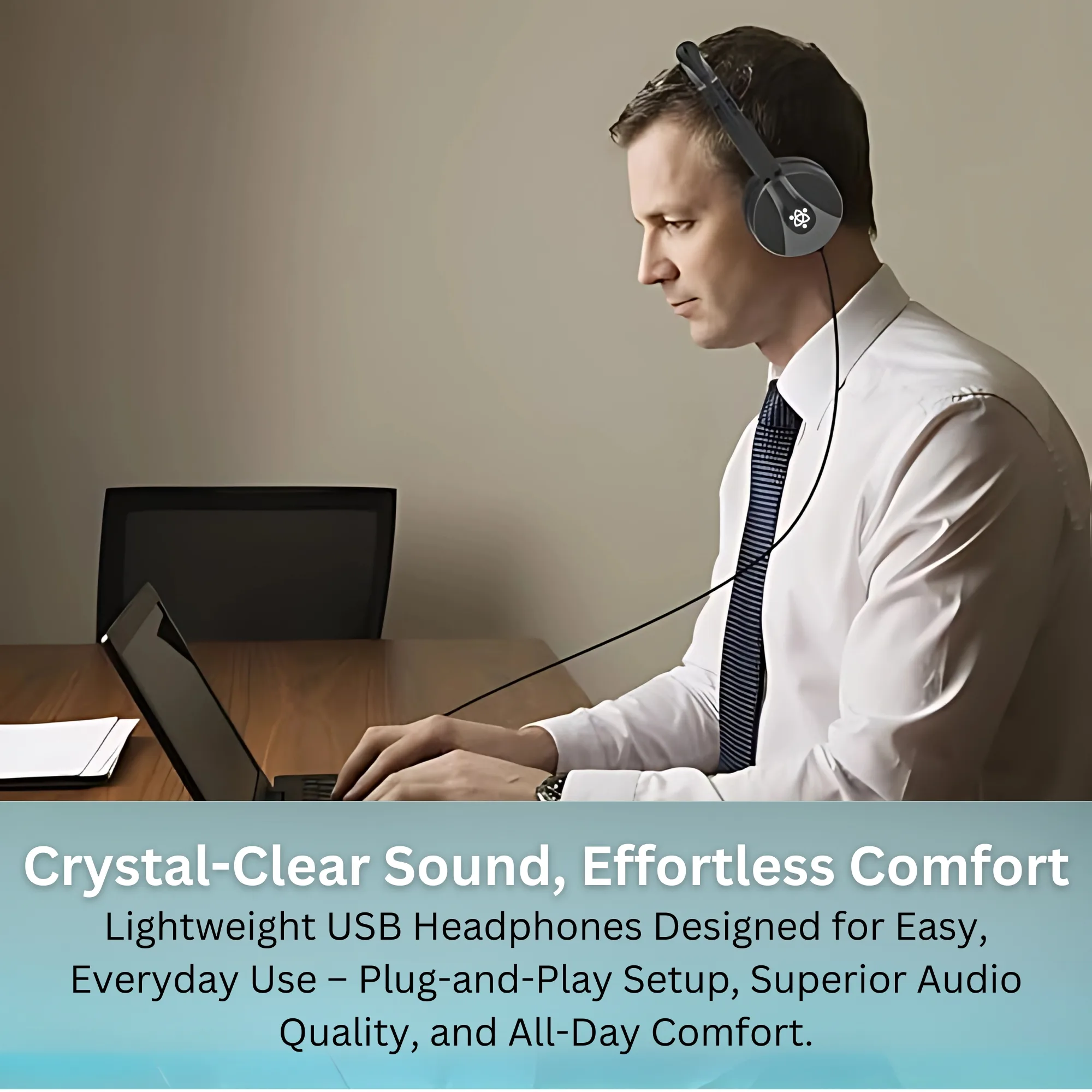 Metaind USB Headset with Mic, Model: Meta_MT50 (Black)(HSN:85183020) - Image 5