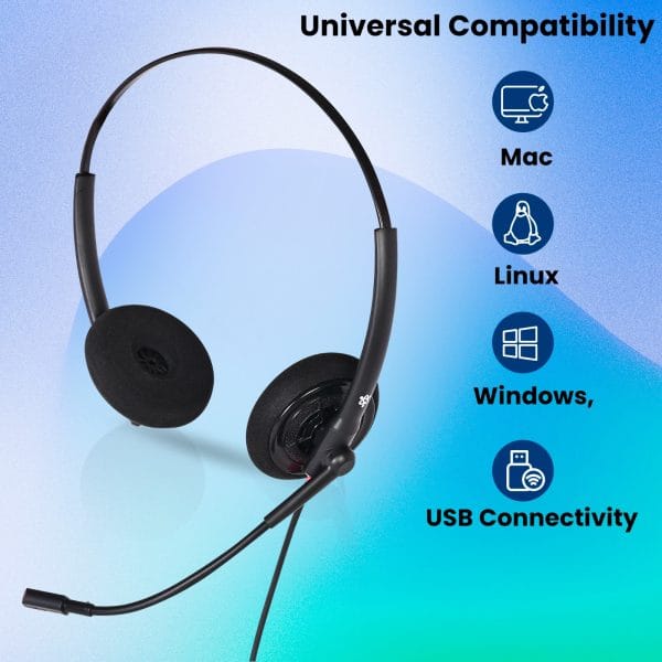 Metaind USB Headset with Noise Cancelling Mic, Model: Meta_MT500 (Black)(HSN:85183020) - Image 4