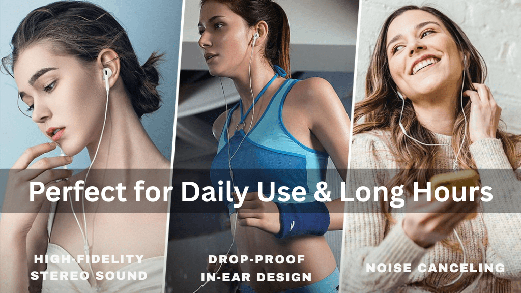 Type C Wired Earphones with Mic - Perfect for Daily Use & Long Hours